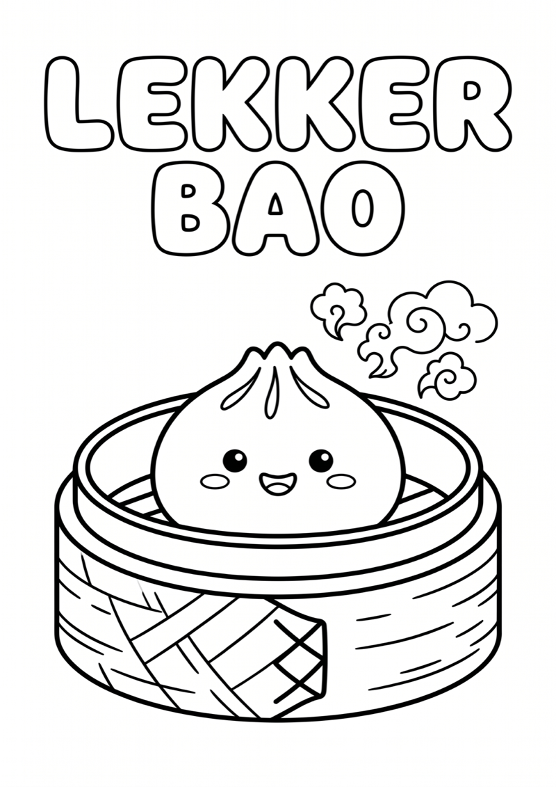 Lekker Bao Kleurplaat — gratis kleurplaat printen