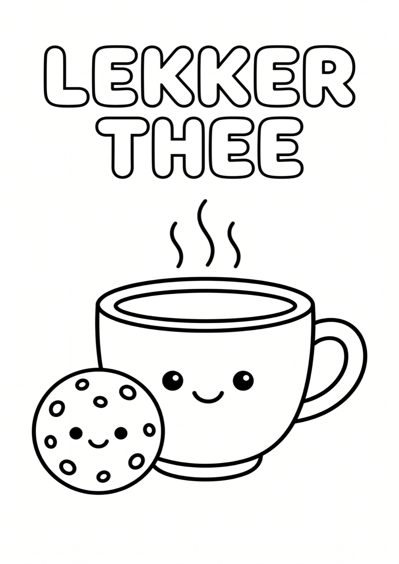 Lekker Thee Hojicha Kleurplaat — gratis kleurplaat