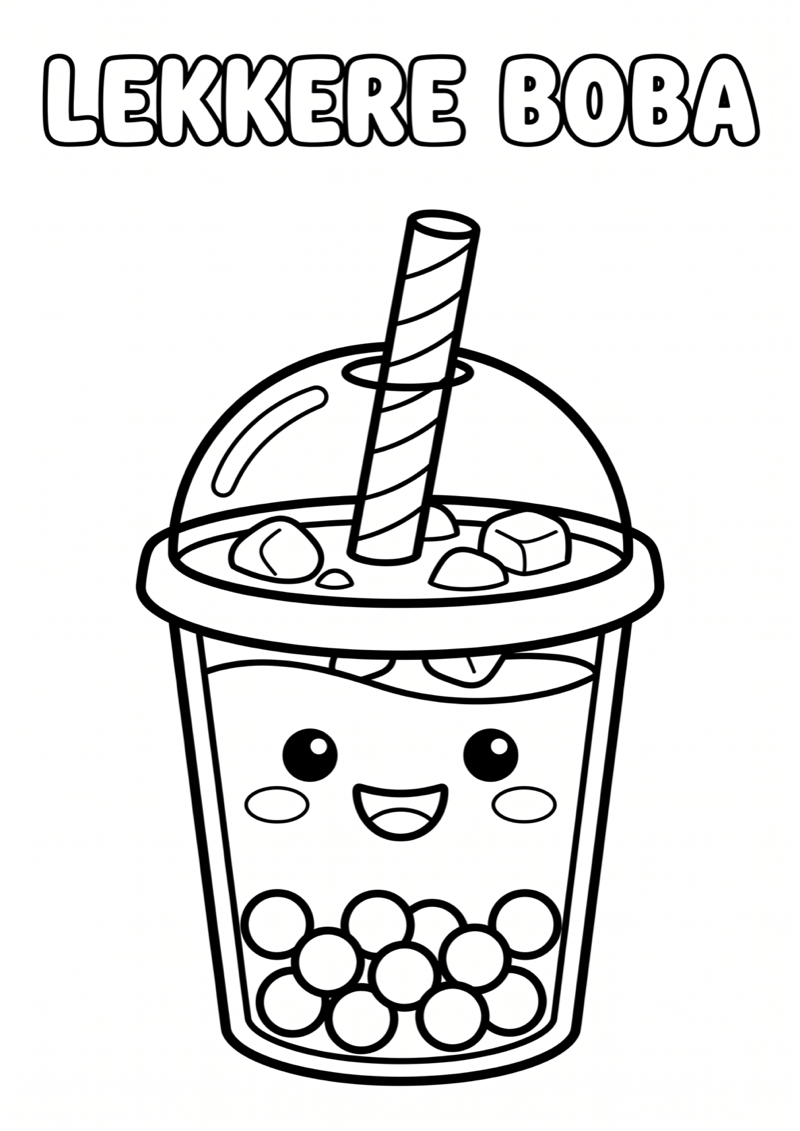 Lekkere Boba Kleurplaat — gratis kleurplaat printen