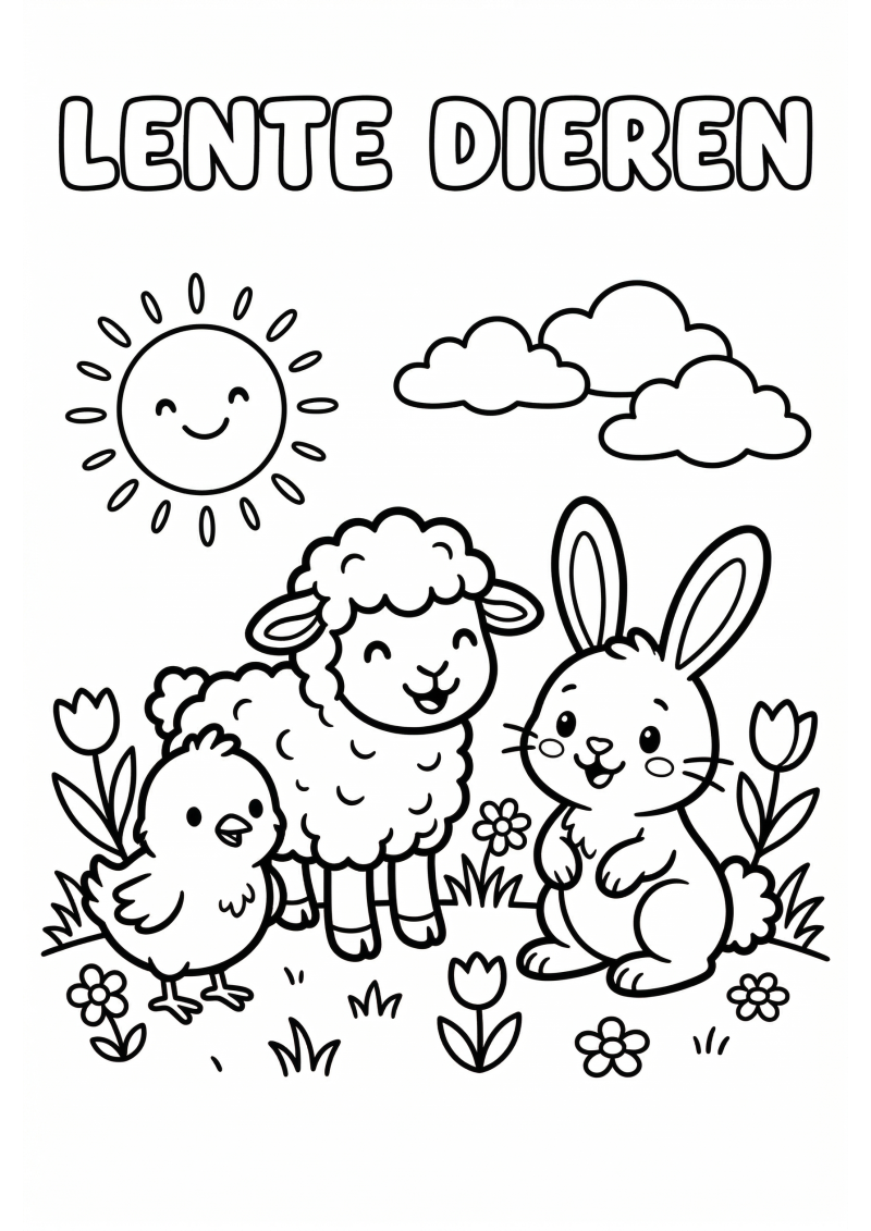 Lente Dieren Kleurplaat — gratis kleurplaat