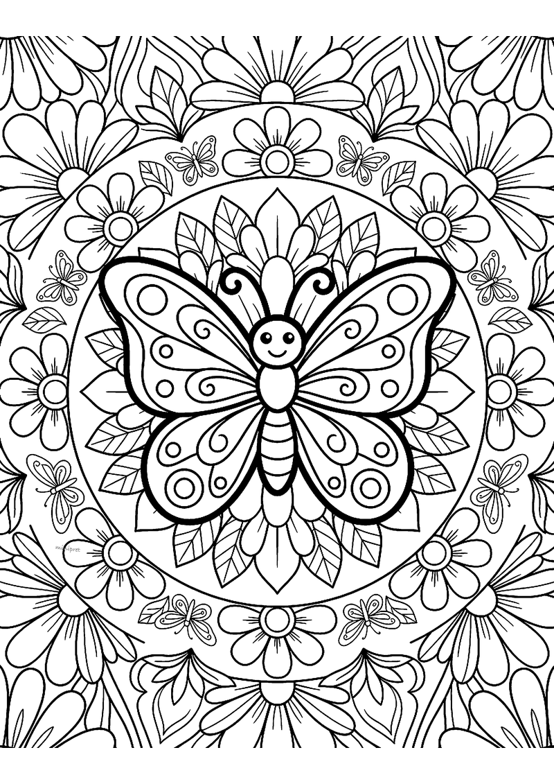 Lente mandala kleurplaat — gratis kleurplaat printen