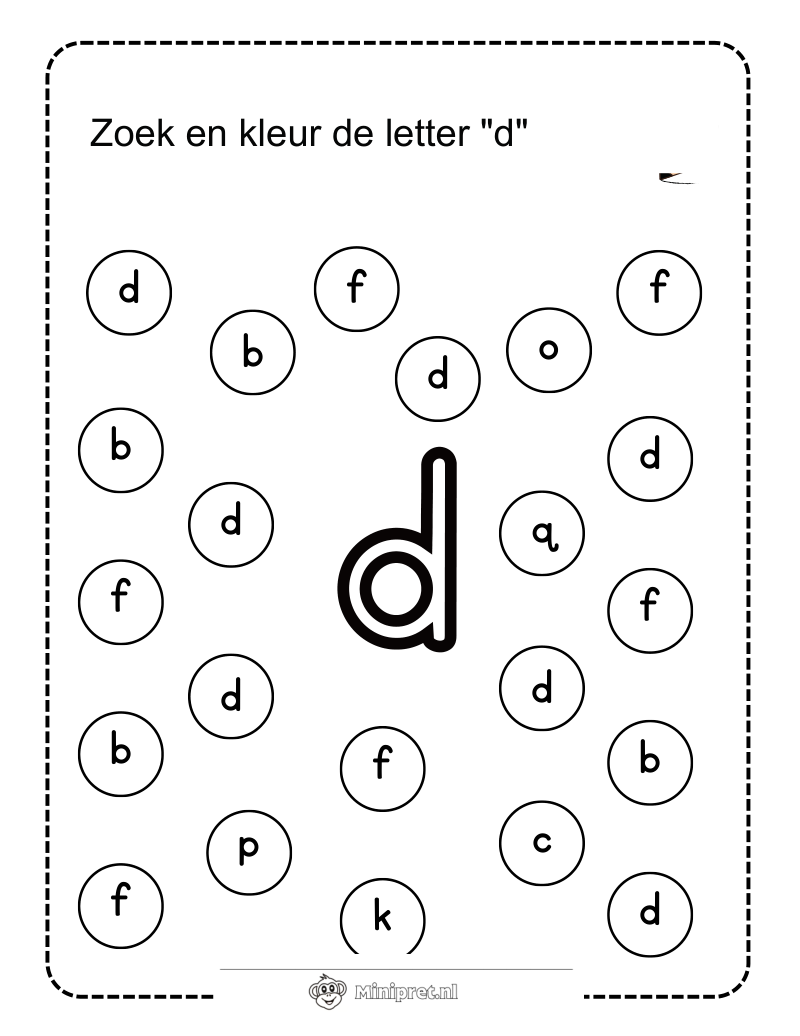 Letter D Kleurplaat — gratis kleurplaat