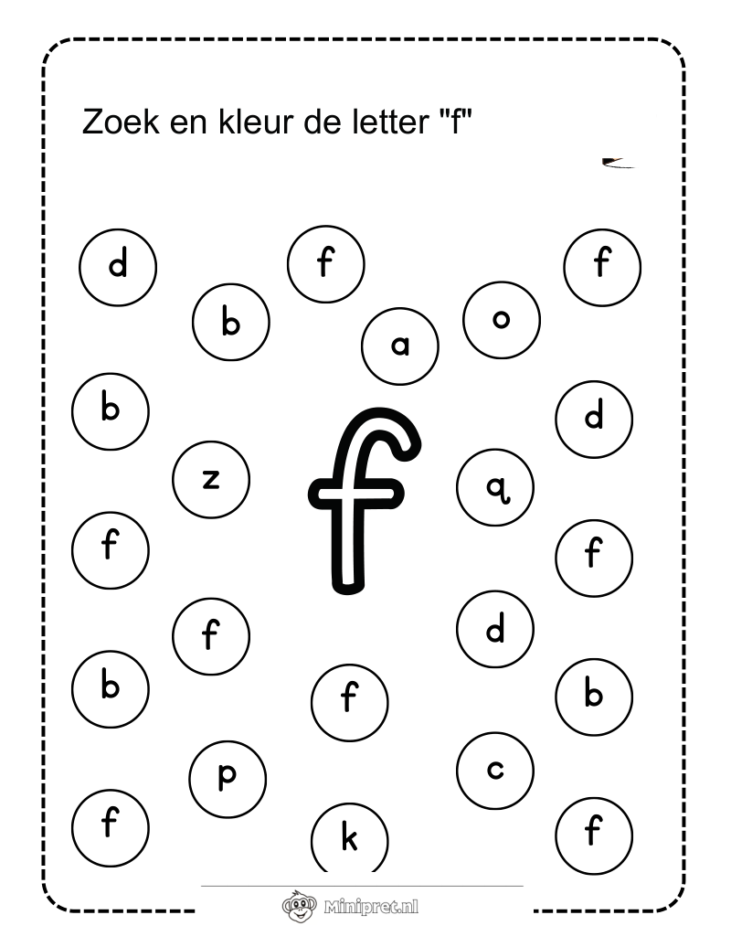 Letter F Kleurplaat — gratis kleurplaat