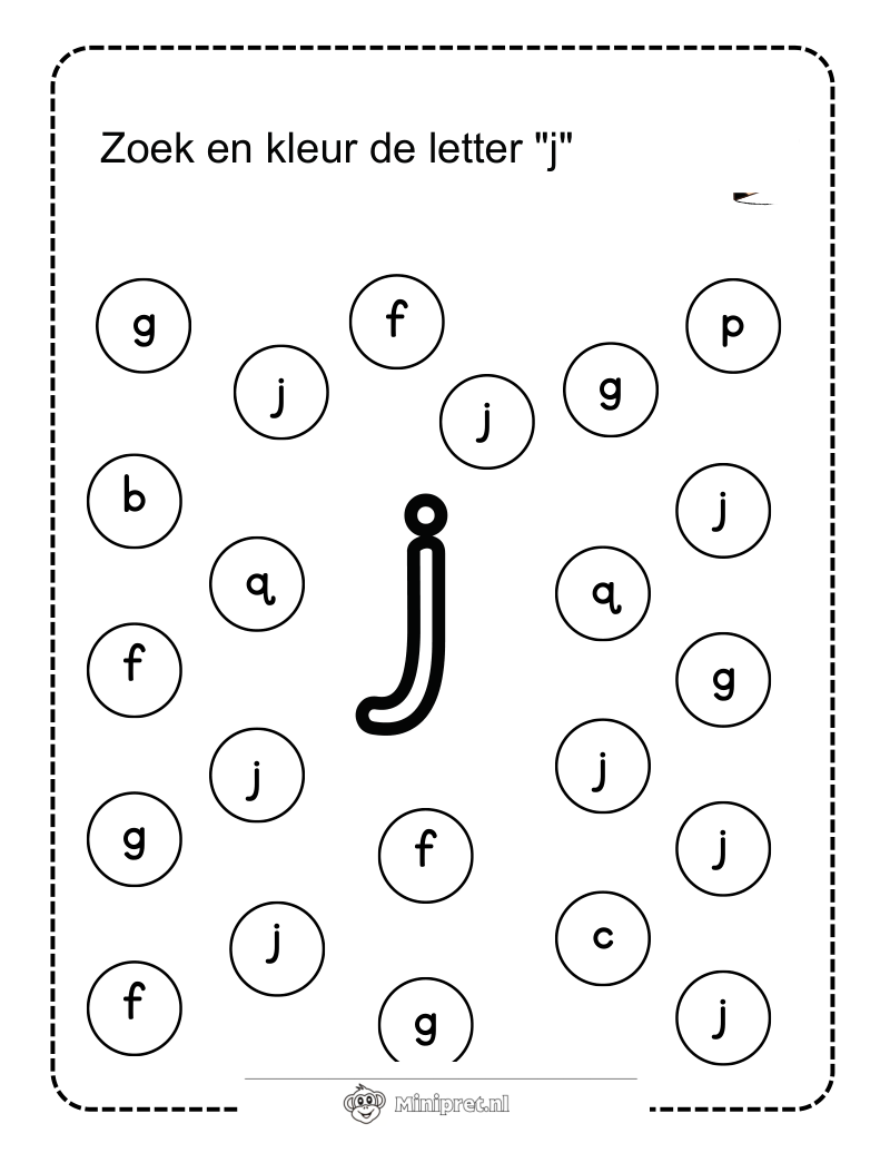 Letter J Kleurplaat — gratis kleurplaat
