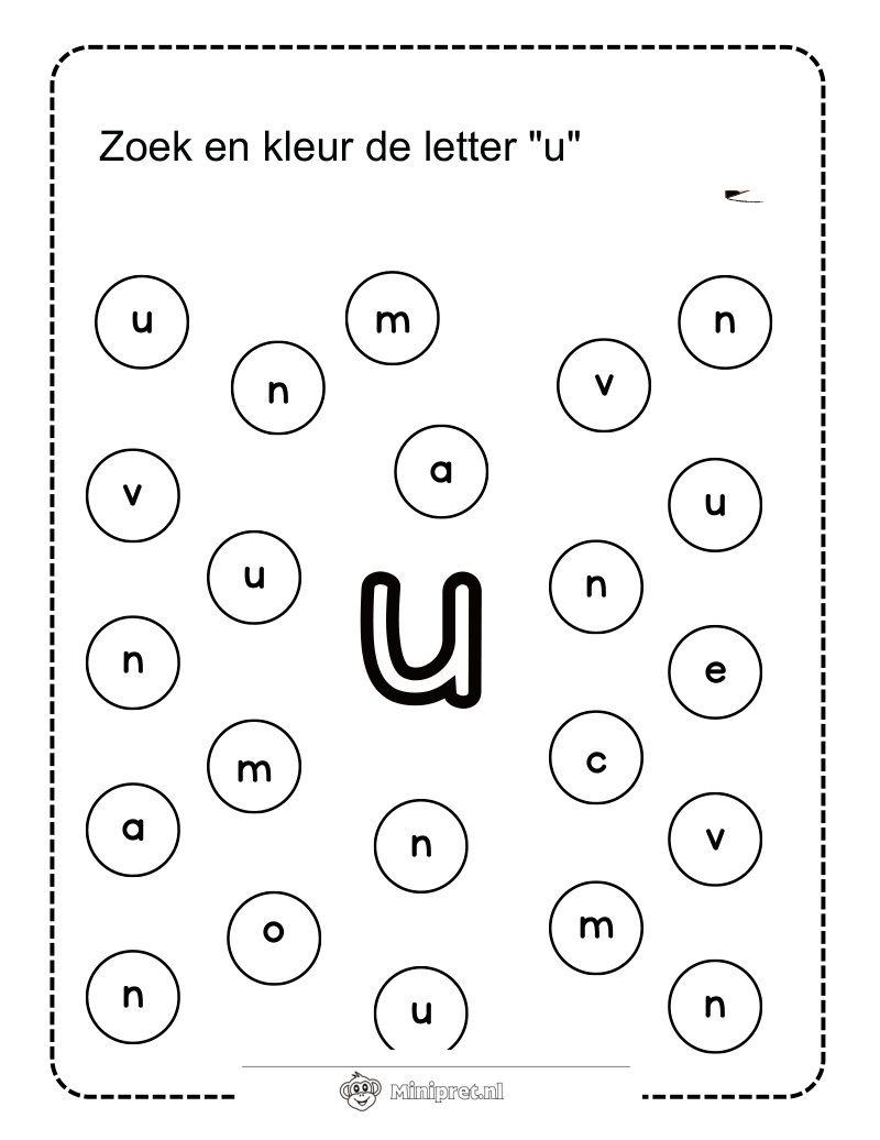 Letter U Kleurplaat — gratis kleurplaat