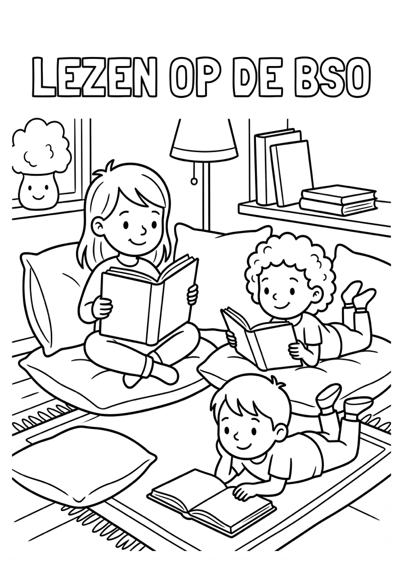 Lezen op de Bso Kleurplaat — gratis kleurplaat