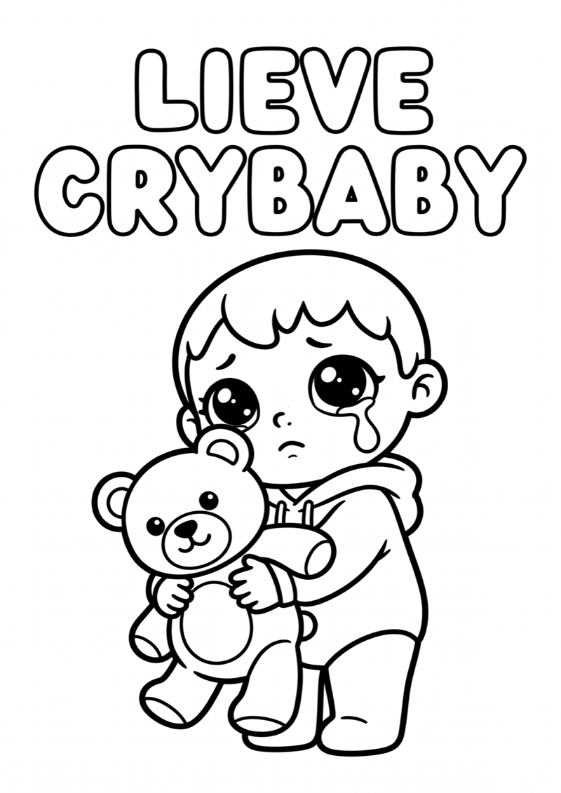 Lieve Crybaby Kleurplaat — gratis kleurplaat printen