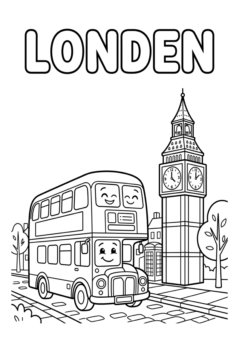 Londen Kleurplaat — gratis kleurplaat printen