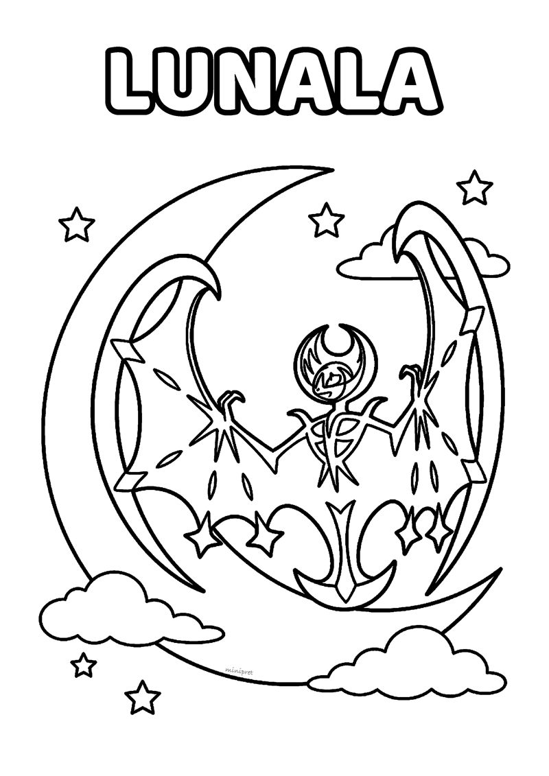 Lunala Kleurplaat — gratis kleurplaat printen