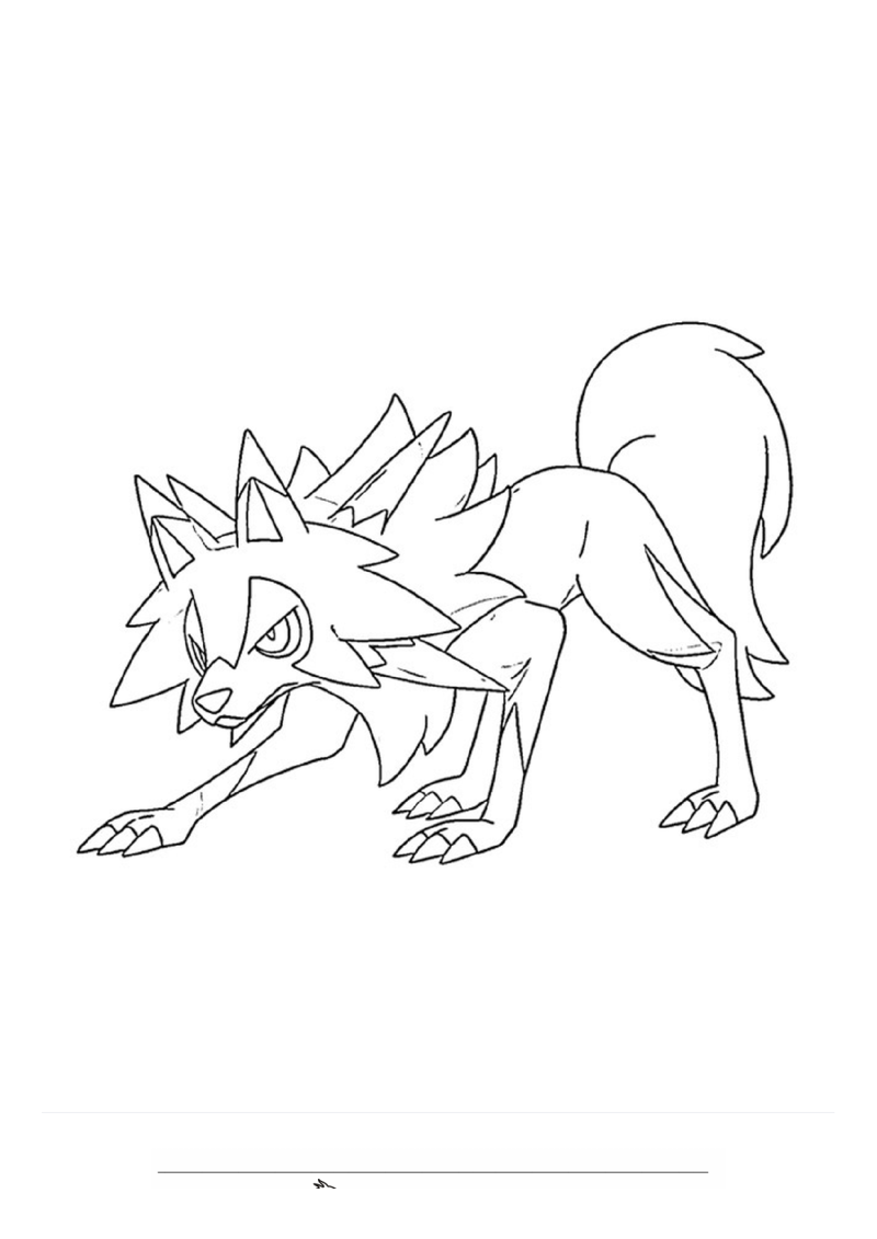 Lycanroc Kleurplaat — gratis kleurplaat