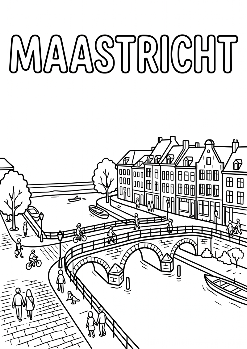 Maastricht Kleurplaat — gratis kleurplaat printen