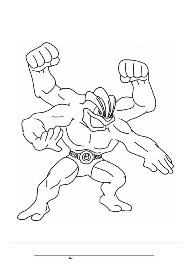 Machamp Kleurplaat — gratis kleurplaat