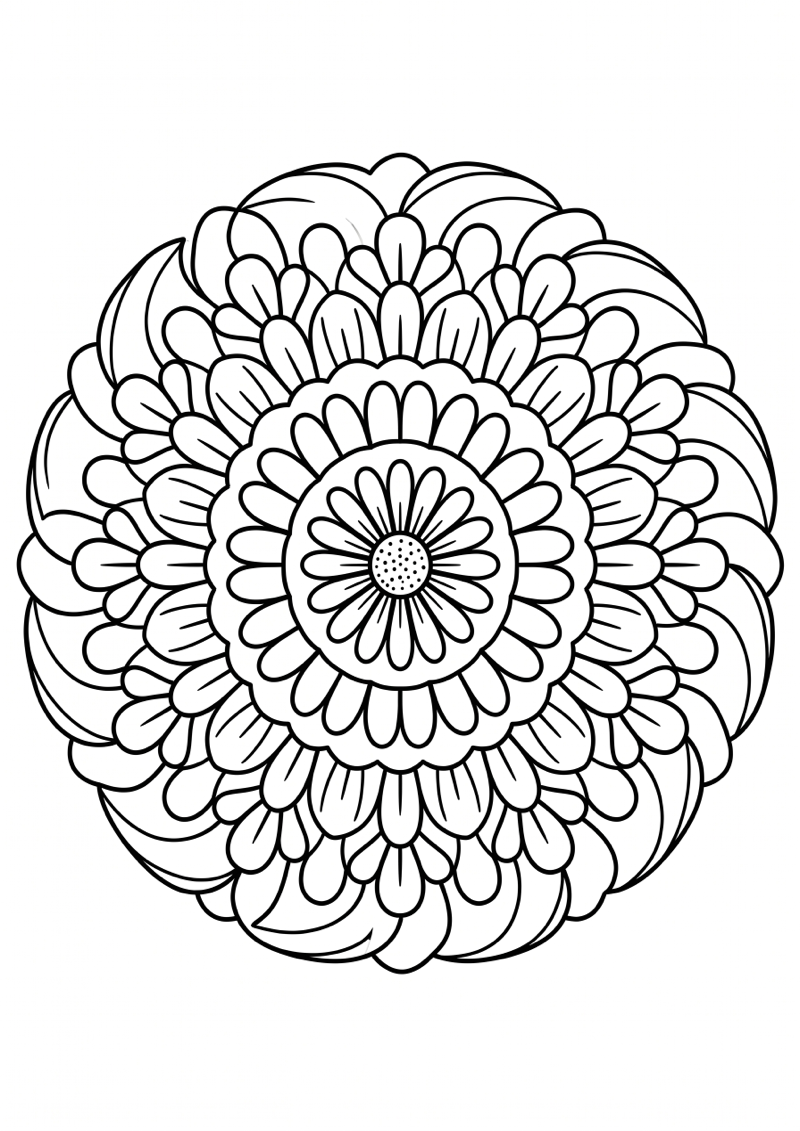 Madeliefjes Mandala Kleurplaat — gratis kleurplaat printen