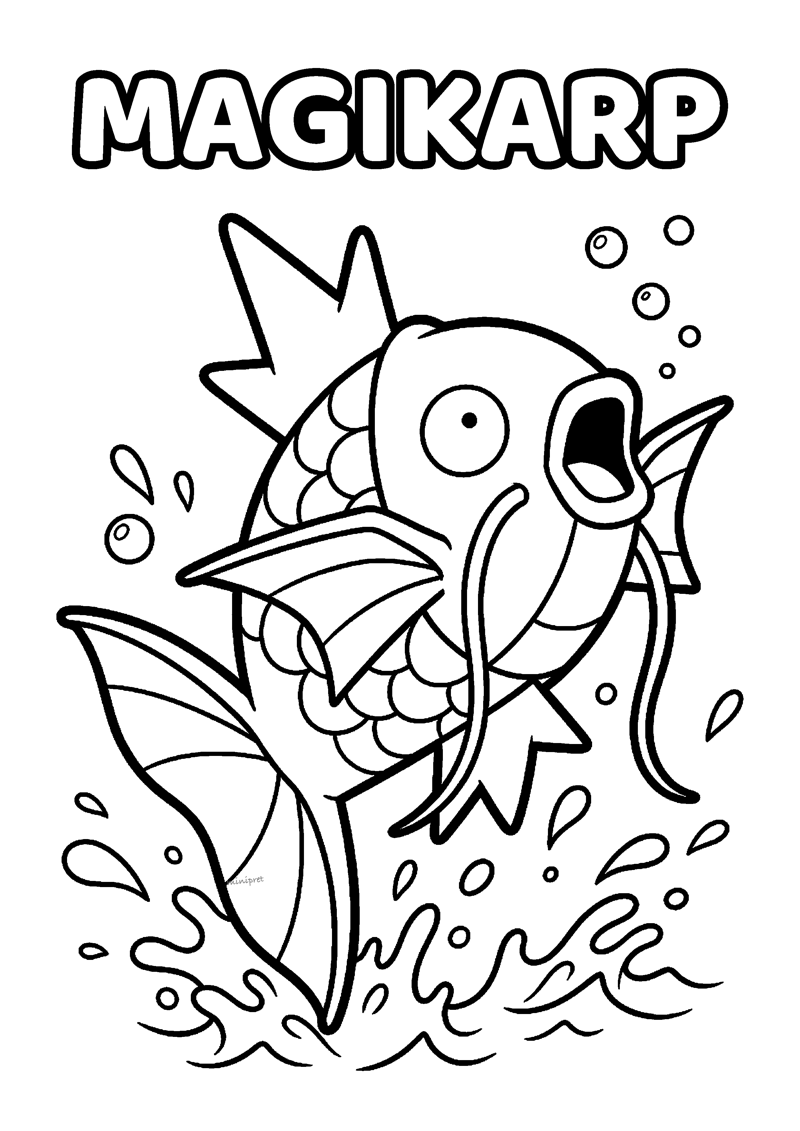 Magikarp Kleurplaat — gratis kleurplaat printen