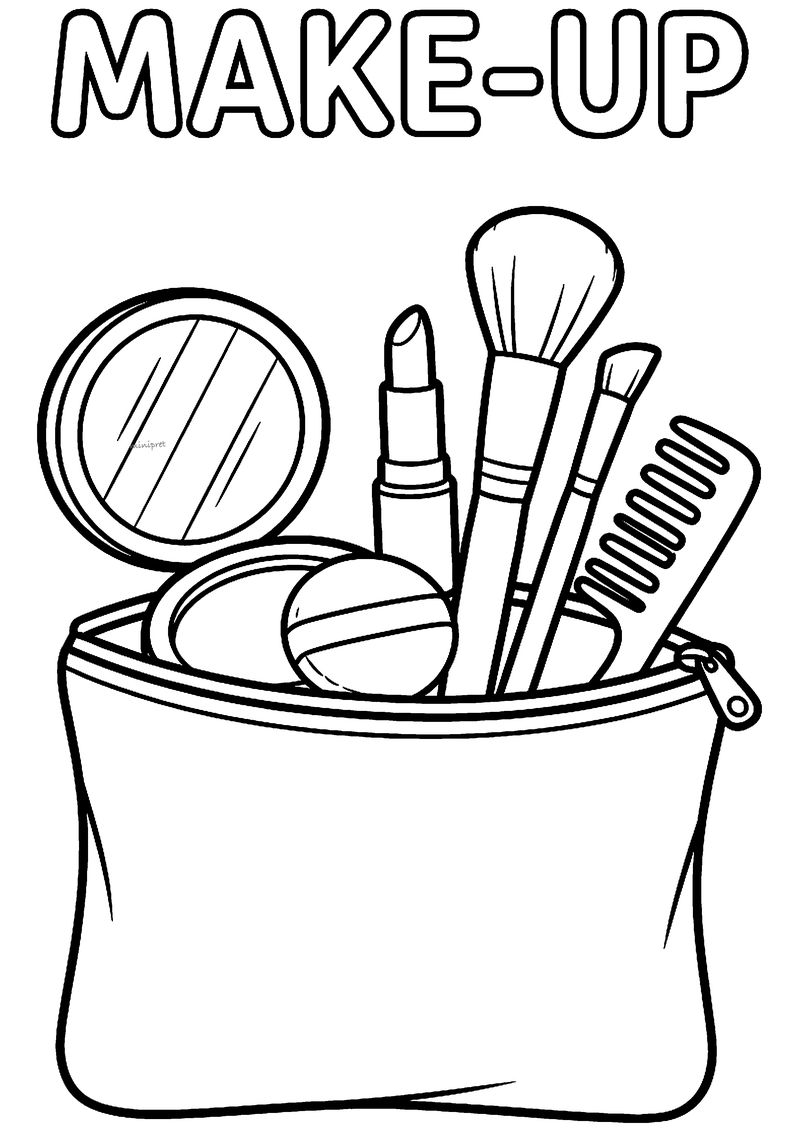 Make-up tasje kleurplaat