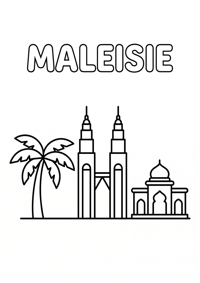 Maleisie Kleurplaat — gratis kleurplaat printen