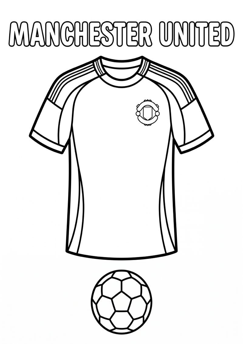Manchester United Voetbalshirt Kleurplaat — gratis kleurplaat