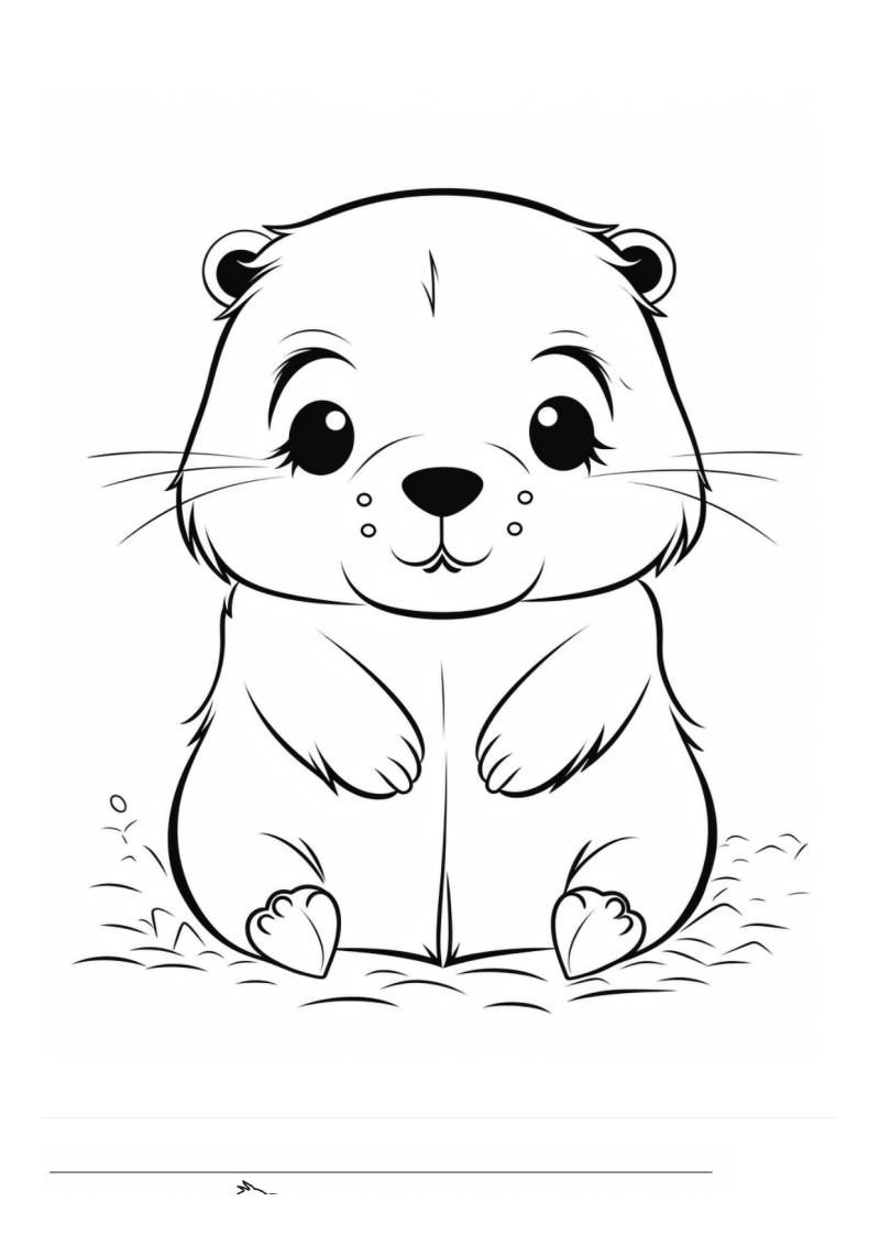Baby Marmot Kleurplaat — gratis kleurplaat printen