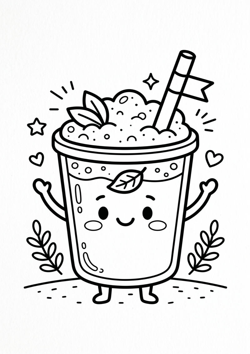 Matcha Karakter Kleurplaat — gratis kleurplaat