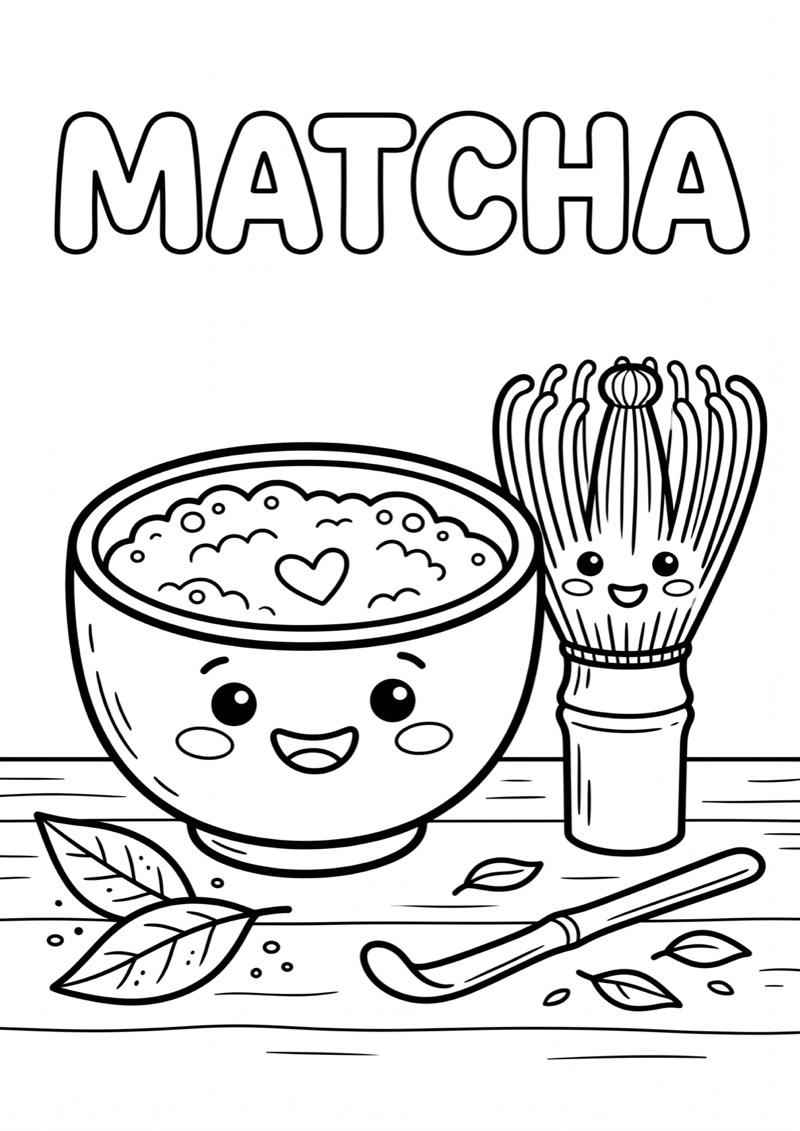Matcha Kleurplaat — gratis kleurplaat