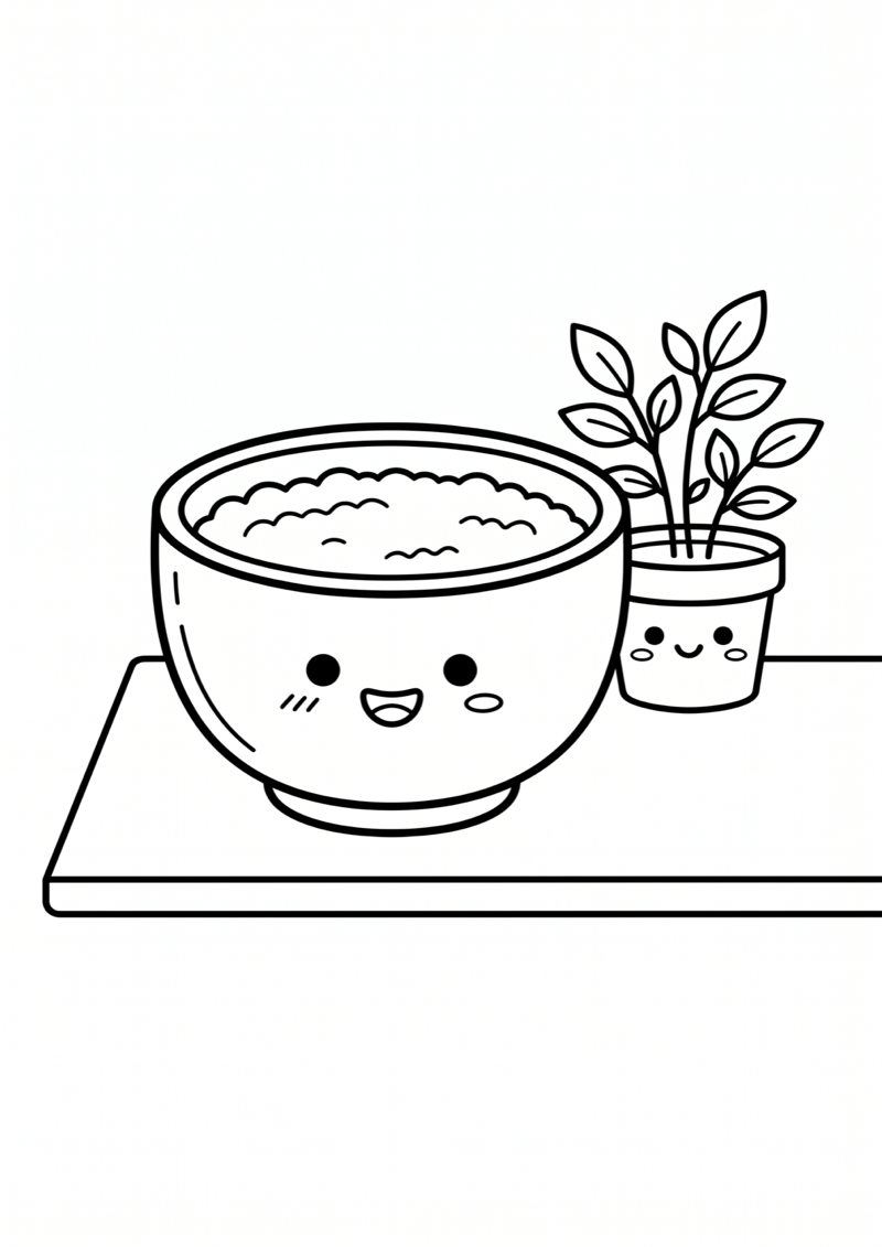 Matcha op Tafel Kleurplaat — gratis kleurplaat