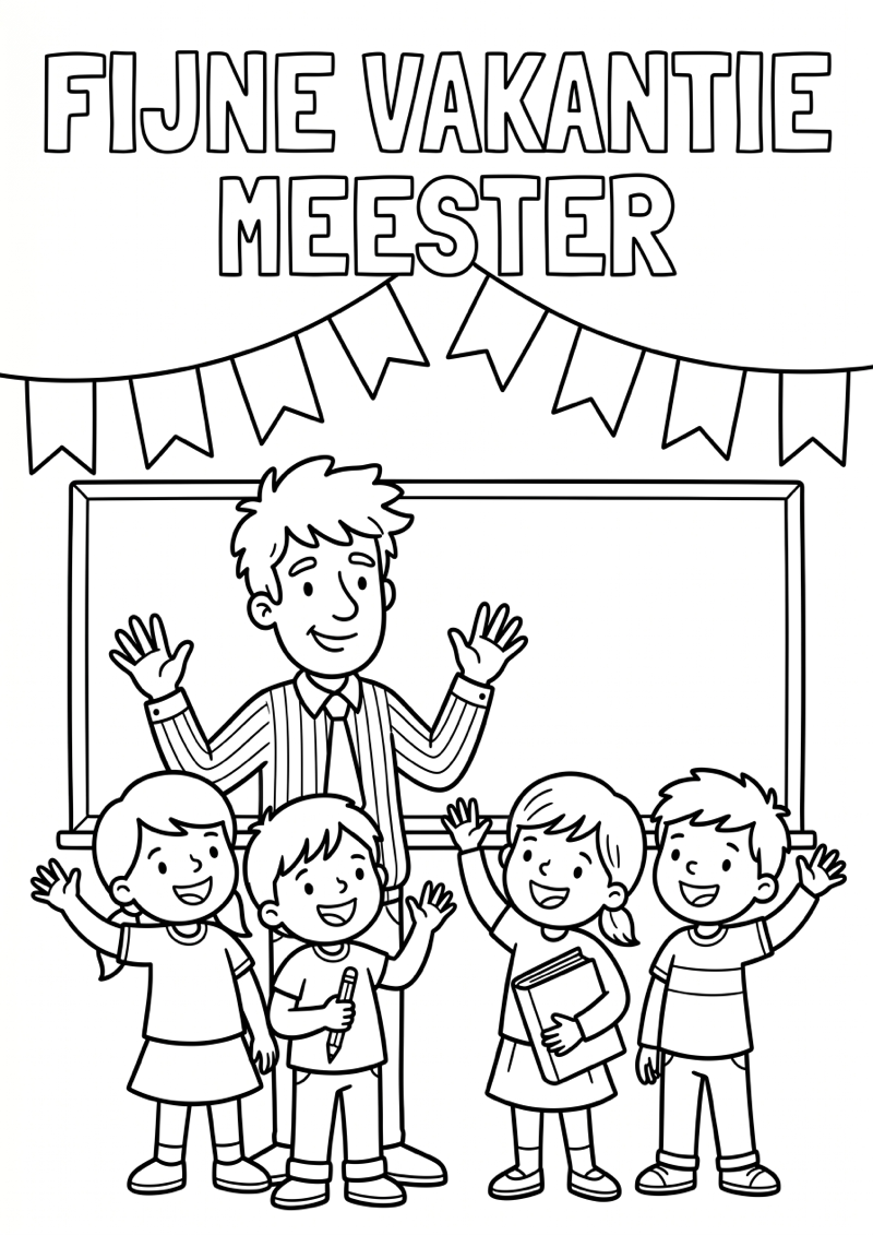 Meester Einde Schooljaar Kleurplaat — gratis kleurplaat printen