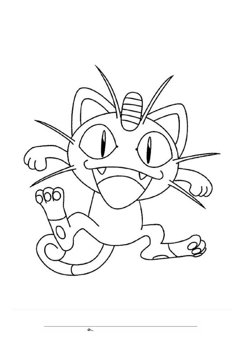 Meowth Kleurplaat — gratis kleurplaat