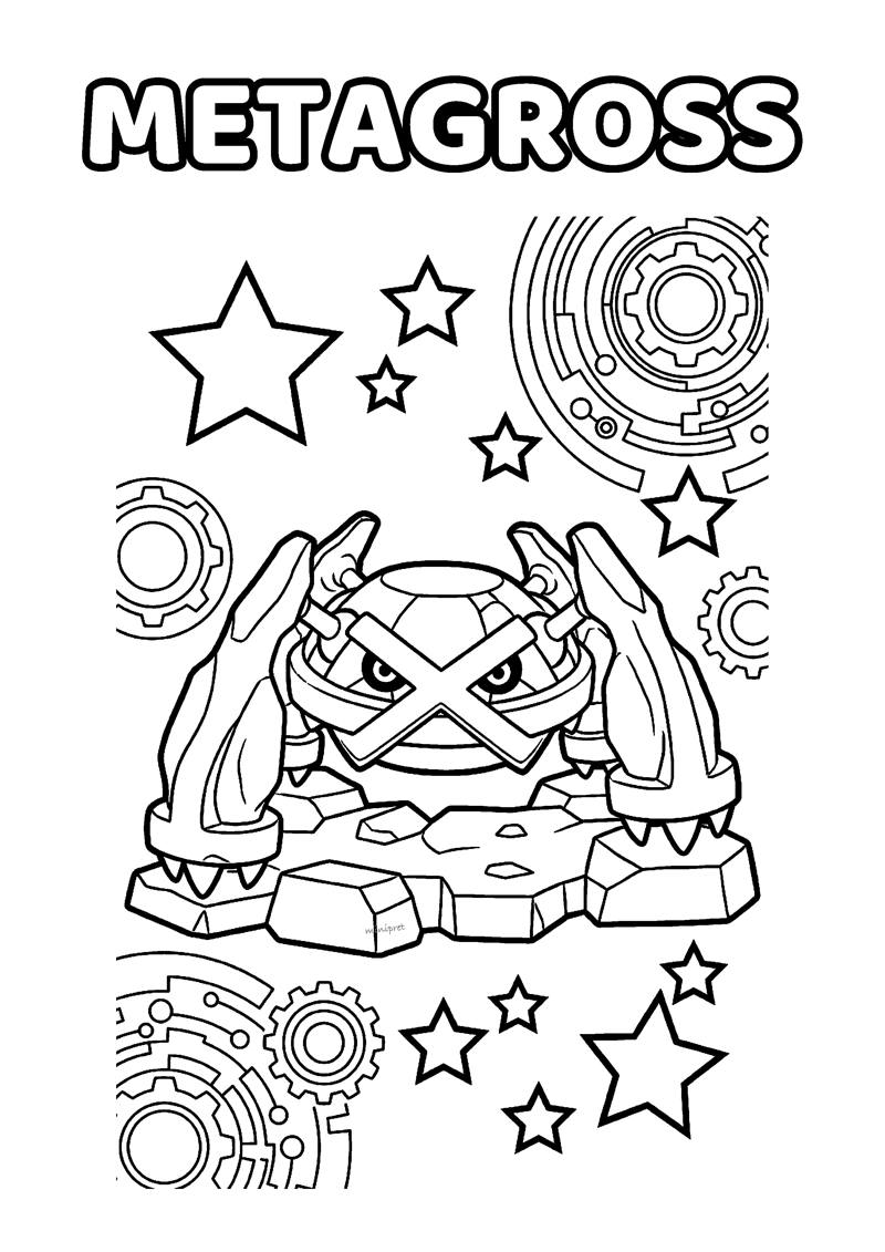 Metagross Kleurplaat — gratis kleurplaat printen