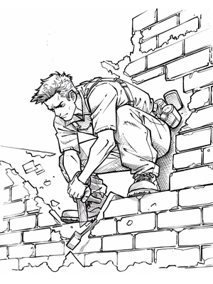 Metselaar Kleurplaat 1 — gratis kleurplaat printen