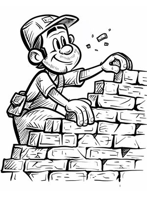 Metselaar Kleurplaat 4 — gratis kleurplaat printen