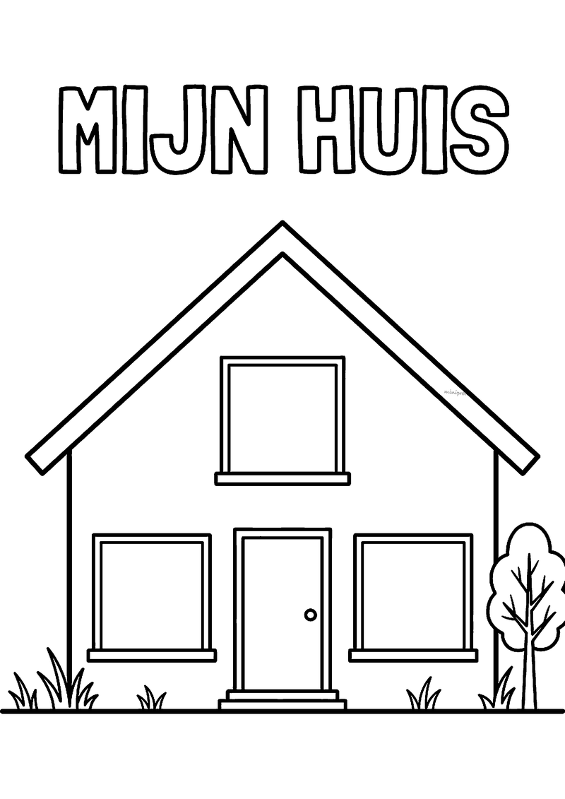 Mijn huis kleurplaat