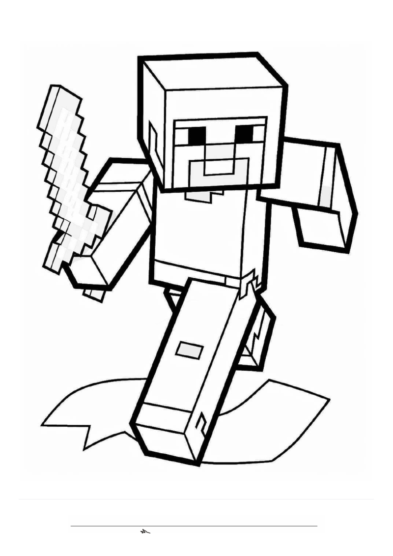 Minecraft 3 Kleurplaat — gratis kleurplaat printen