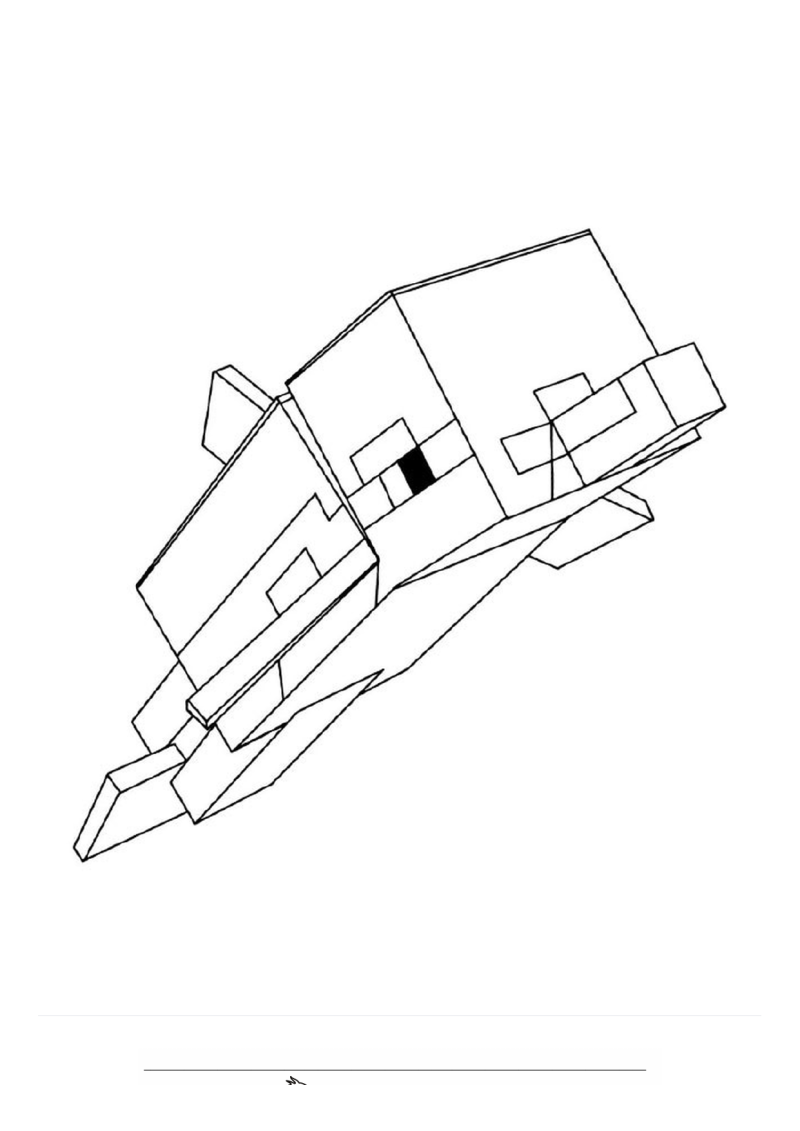 Minecraft dolfijn Kleurplaat — gratis kleurplaat