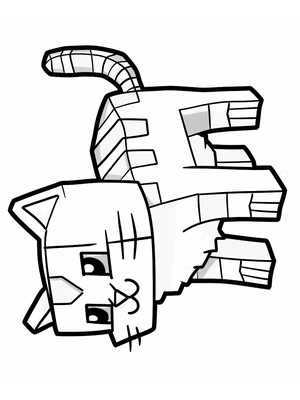 Minecraft Kat 1 Kleurplaat — gratis kleurplaat