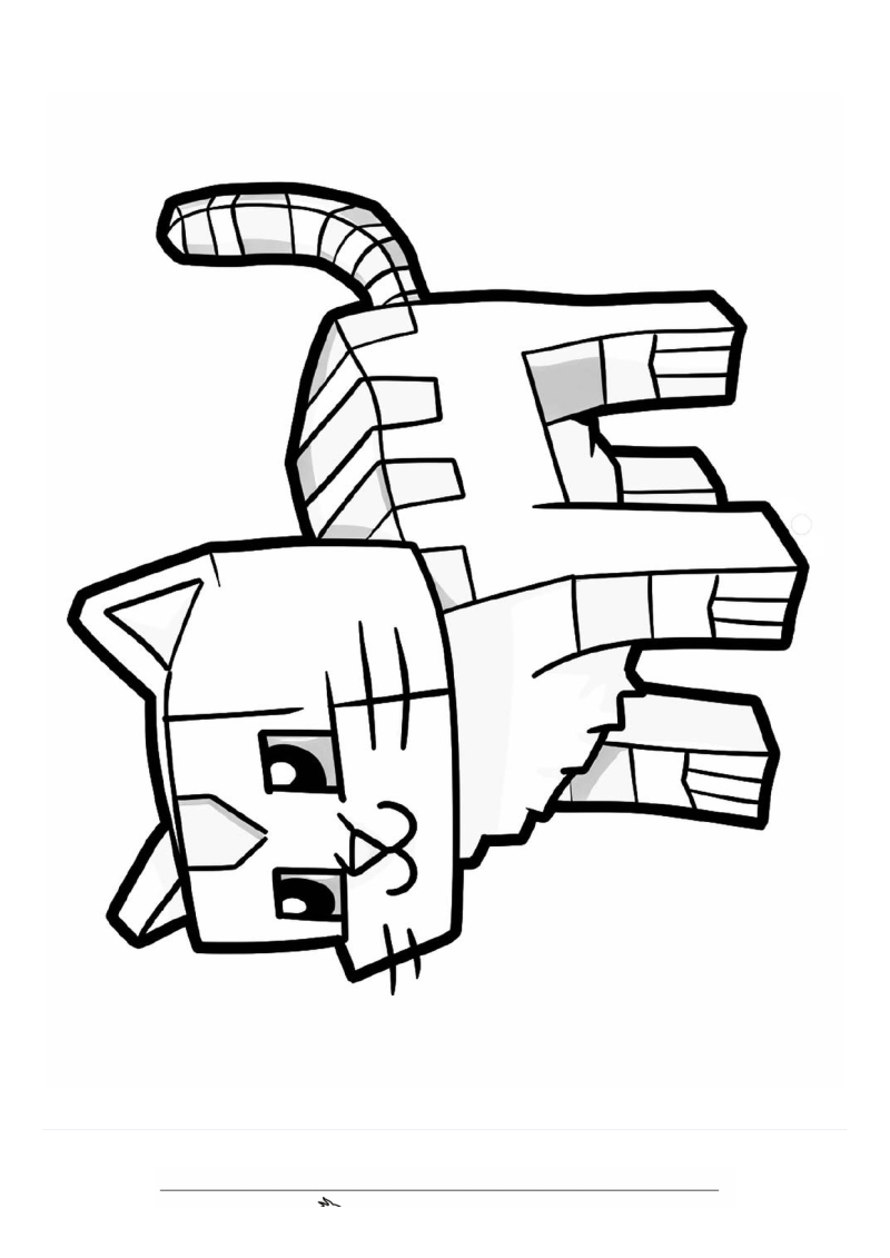 Minecraft Kat Speelt Kleurplaat