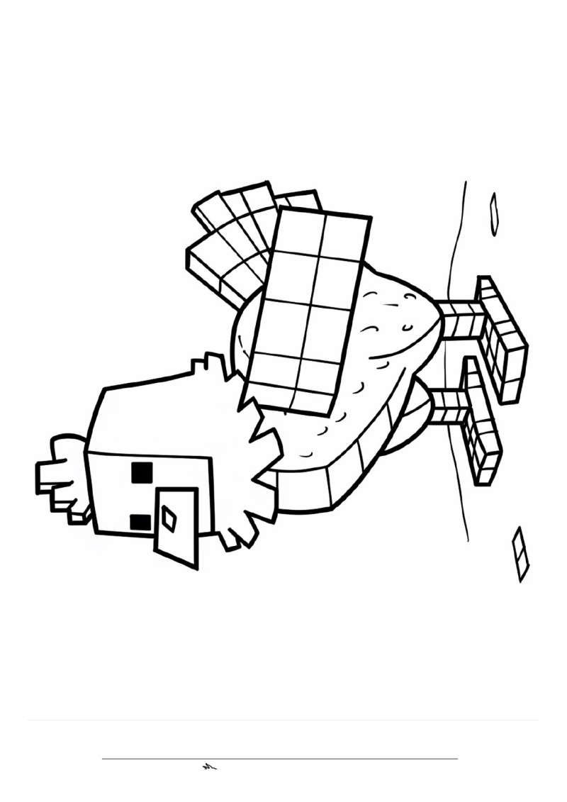 Minecraft Kip 2 Kleurplaat — gratis kleurplaat printen