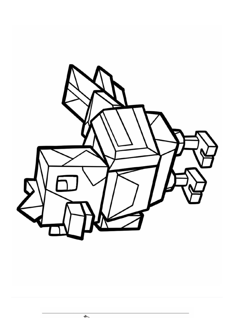 Minecraft Kip Kleurplaat — gratis kleurplaat printen
