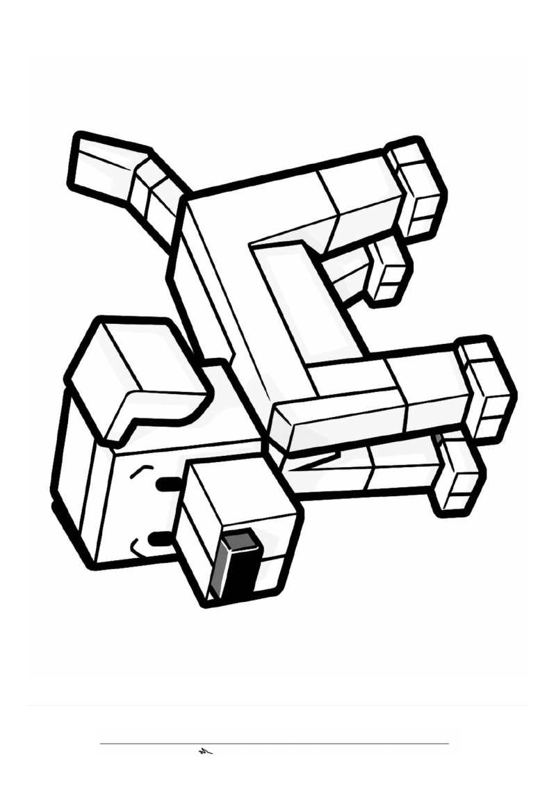 Minecraft Hond Liggend Kleurplaat