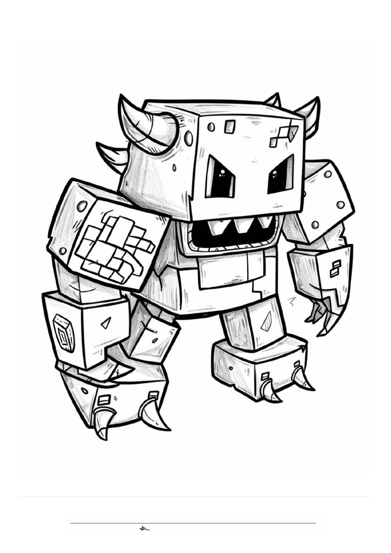 Minecraft Monster Hoorns Kleurplaat — gratis kleurplaat