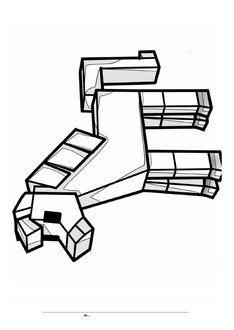 Minecraft Paard Galoppeert Kleurplaat — gratis kleurplaat