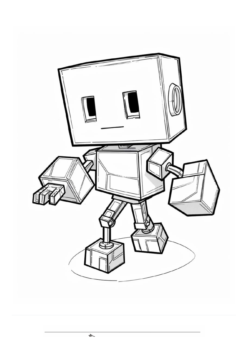 Minecraft Robot Blokken Kleurplaat — gratis kleurplaat