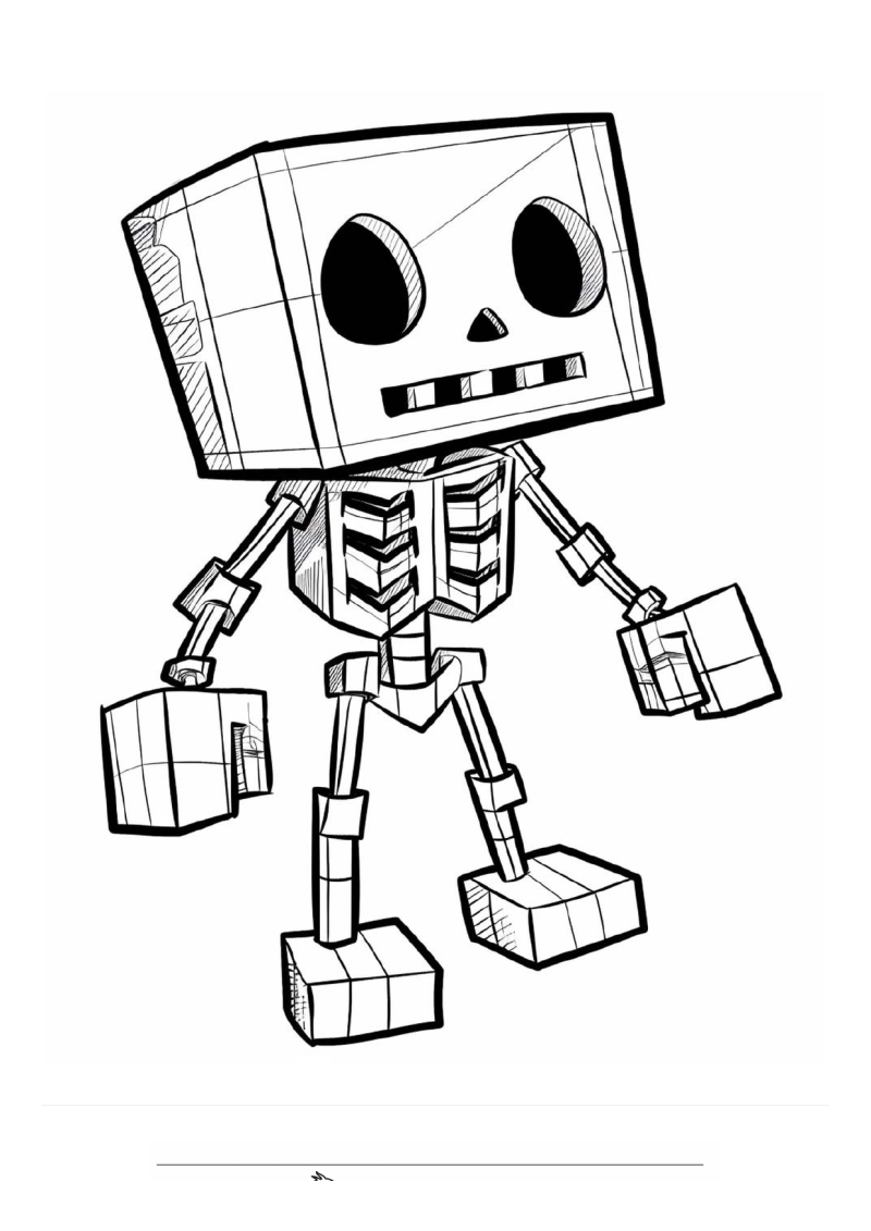Minecraft Skelet Loopt Kleurplaat — gratis kleurplaat