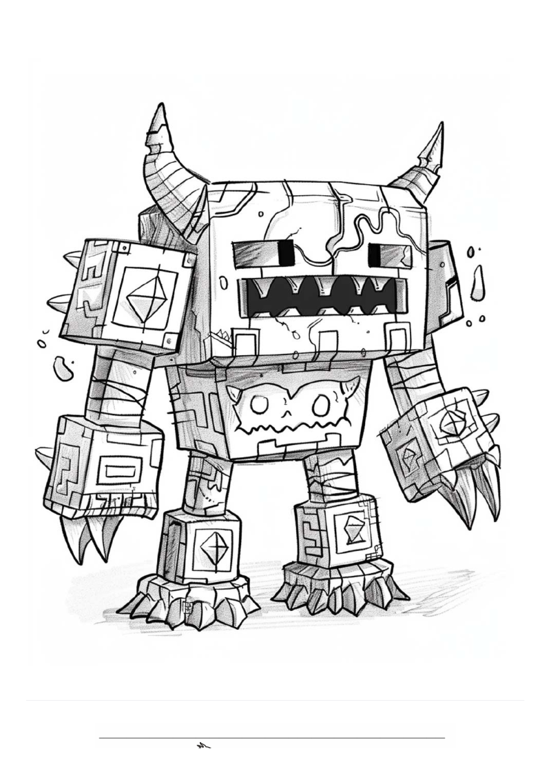 Minecraft Monster 1 Kleurplaat — gratis kleurplaat printen