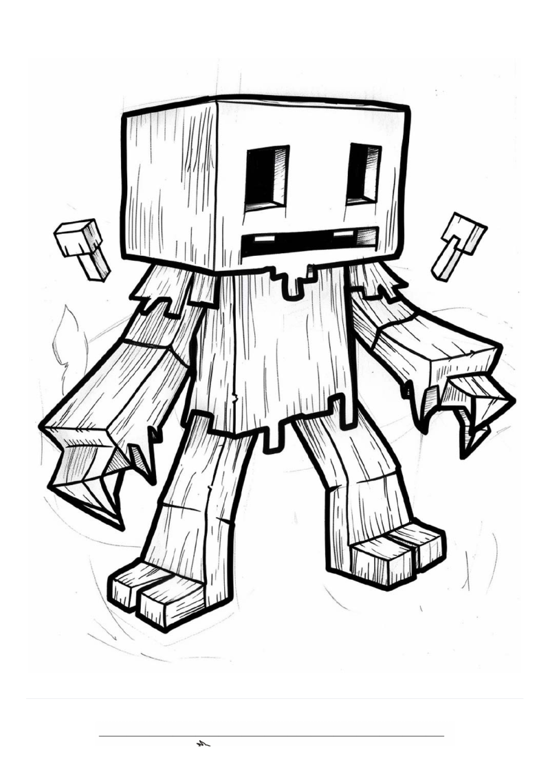 Minecraft Monster 2 Kleurplaat — gratis kleurplaat