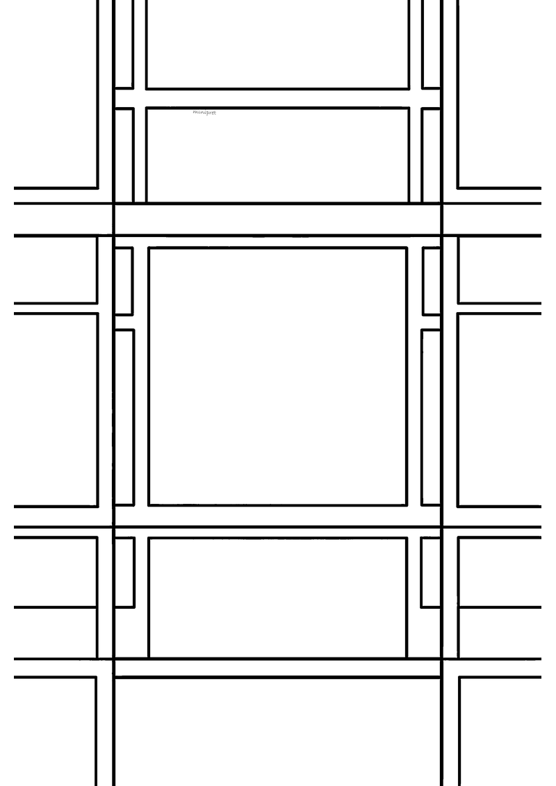 Mondriaan compositie kleurplaat