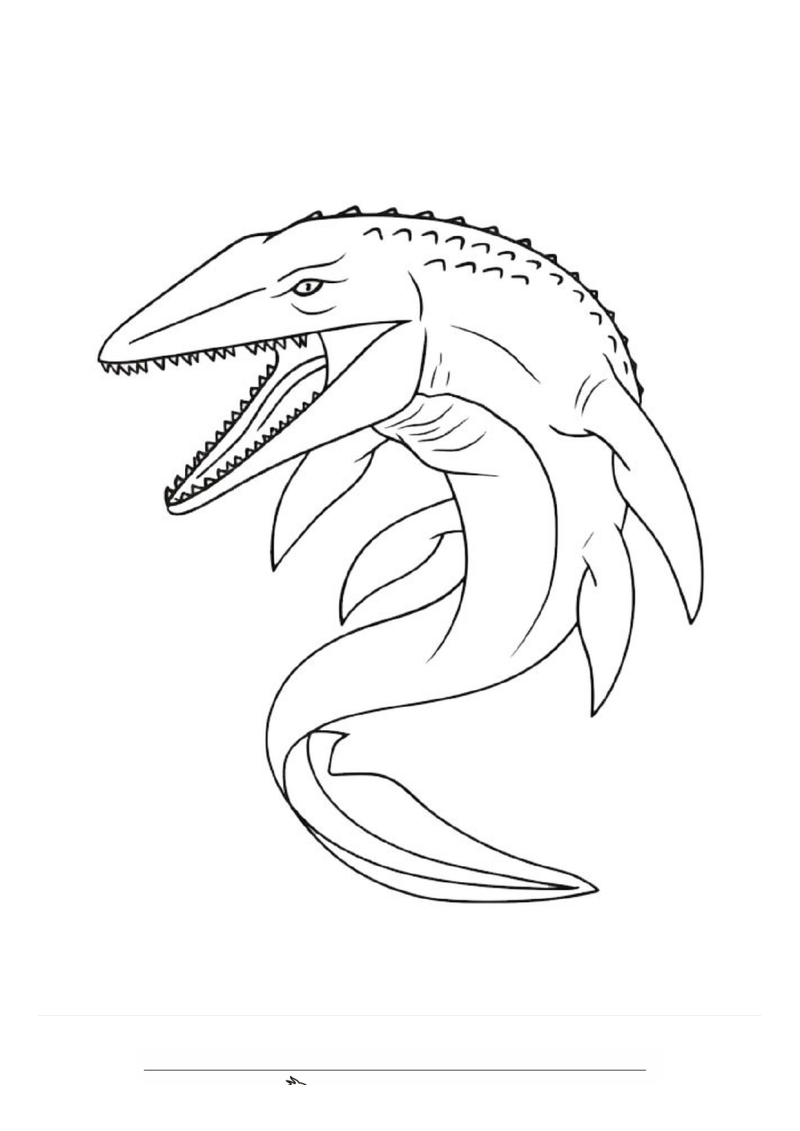 Mosasaurus Kleurplaat — gratis kleurplaat