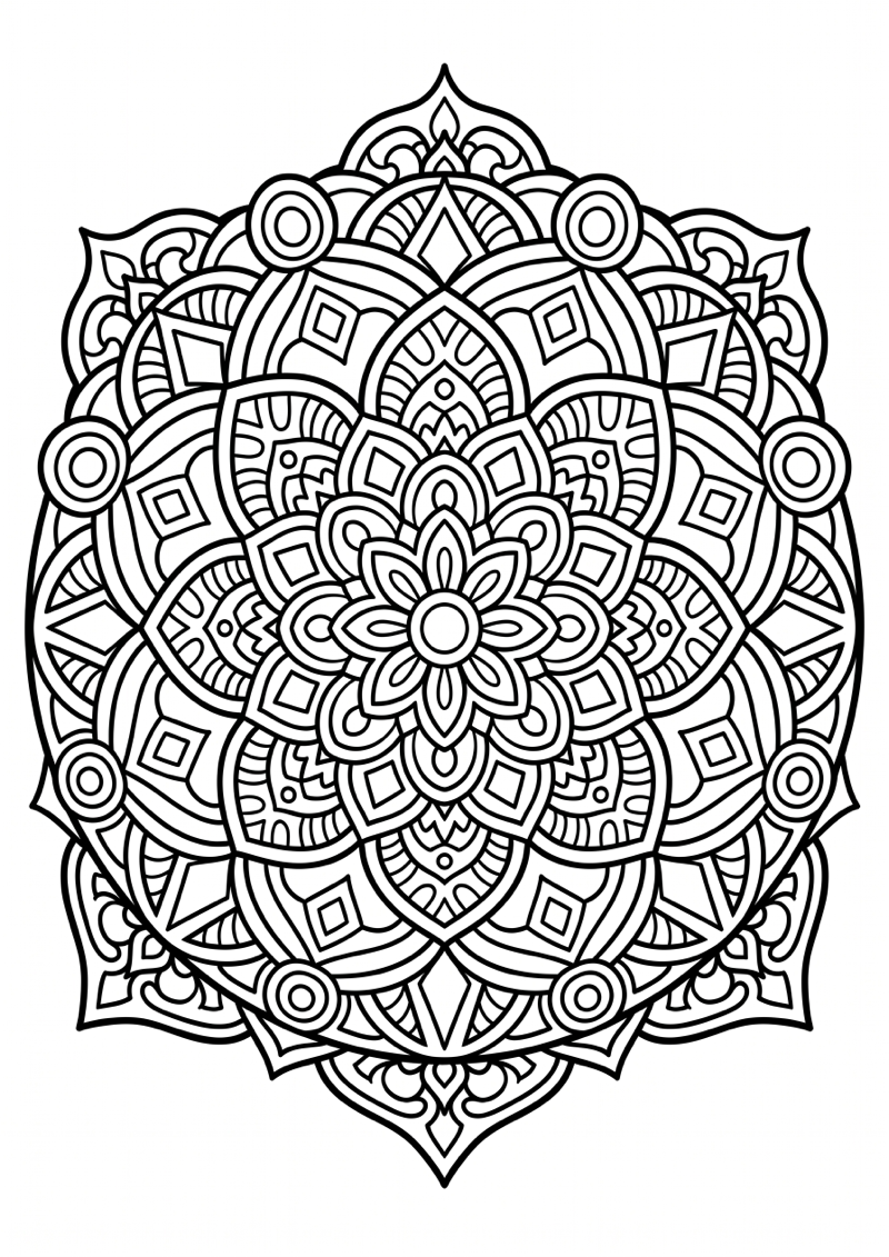 Mozaiek Mandala Kleurplaat — gratis kleurplaat printen