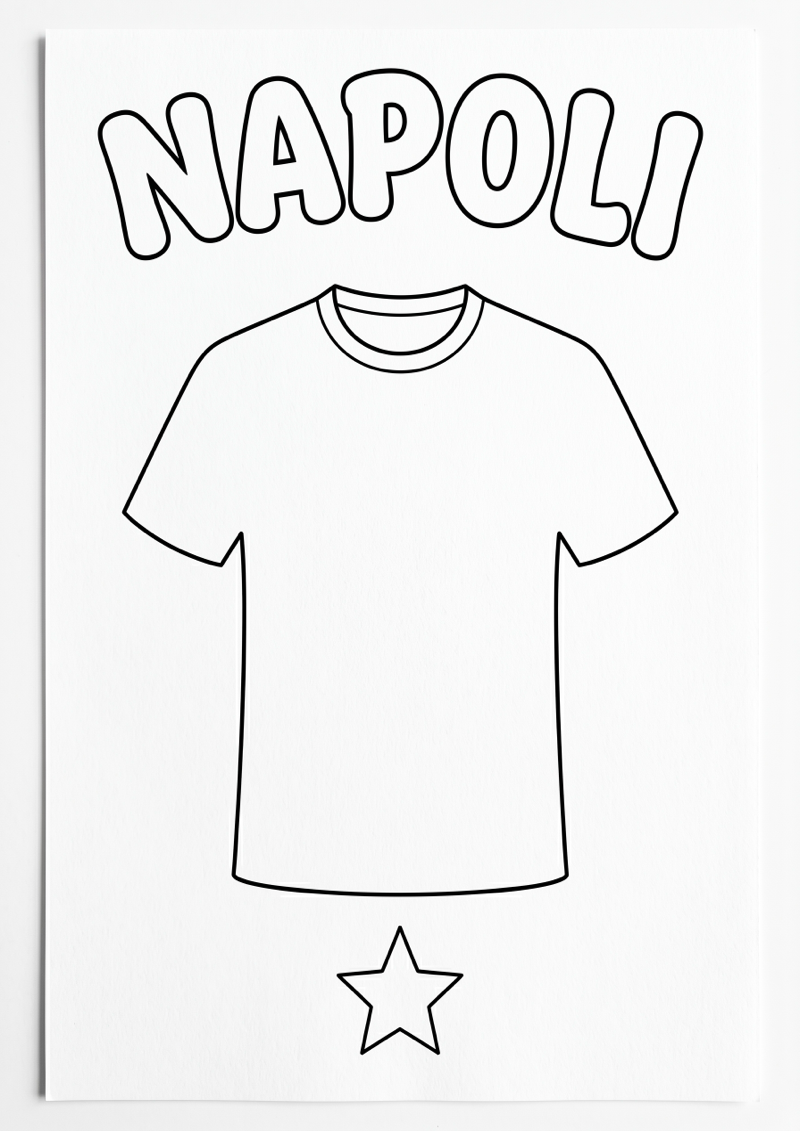 Napoli Voetbalshirt Kleurplaat — gratis kleurplaat printen