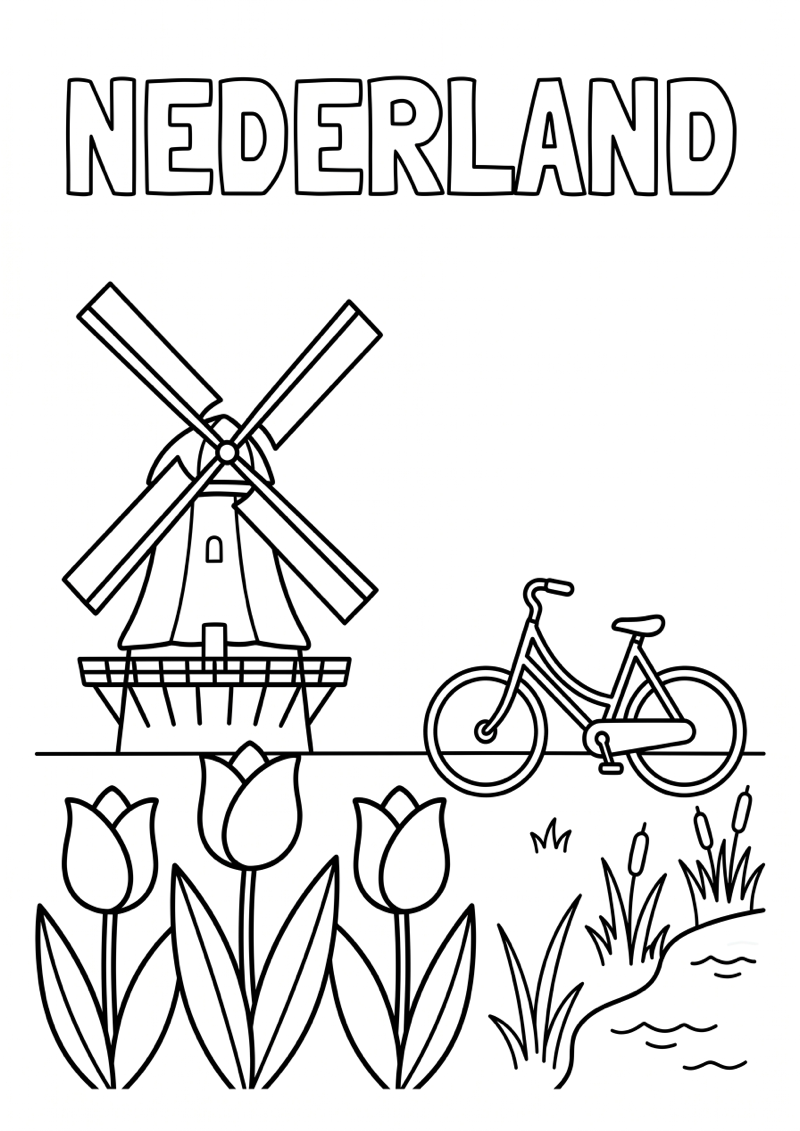 Nederland Kleurplaat — gratis kleurplaat printen