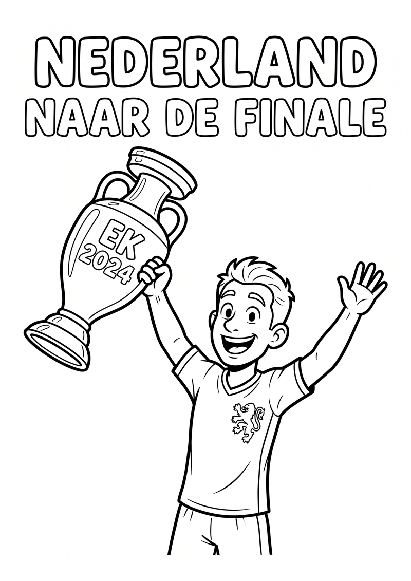 Nederland naar de Finale Kleurplaat — gratis kleurplaat printen